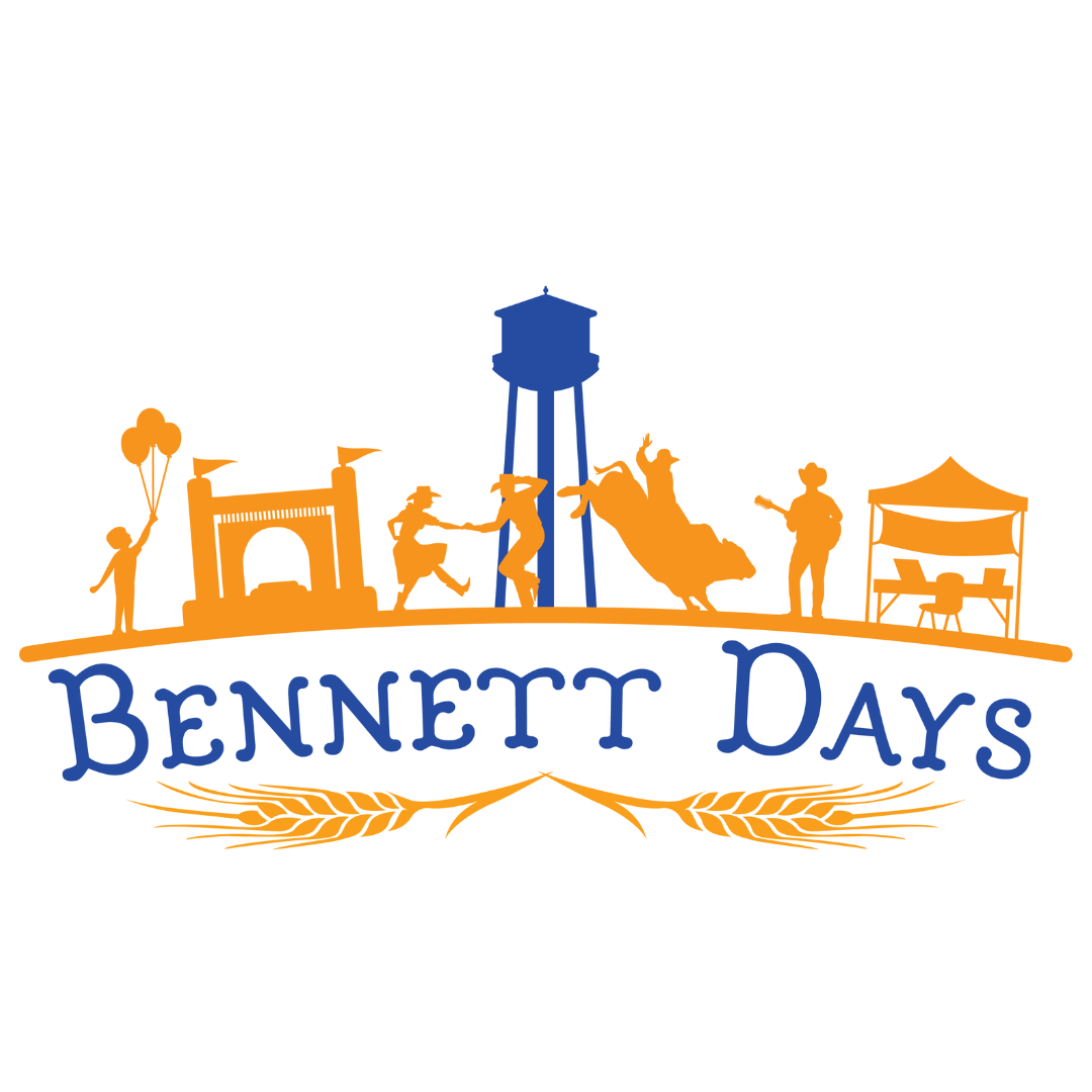 Orange and blue Bennett Days logo