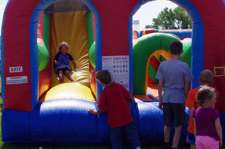 Child Playing on a jump castle