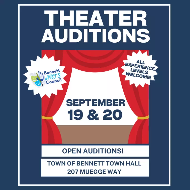 Graphic that reads Theater Auditions September 19 & 20